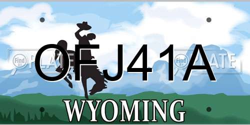 OFJ41A Wyoming License Plate