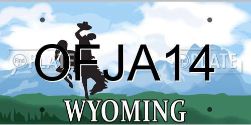 OFJA14 Wyoming License Plate