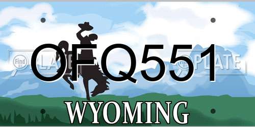 OFQ551 Wyoming License Plate