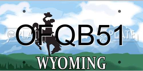 OFQB51 Wyoming License Plate