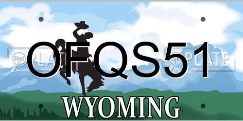 OFQS51 Wyoming License Plate