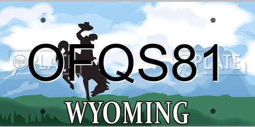 OFQS81 Wyoming License Plate