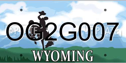 OG2G007 Wyoming License Plate