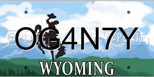 OG4N7Y Wyoming License Plate