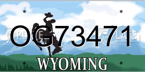 OG73471 Wyoming License Plate