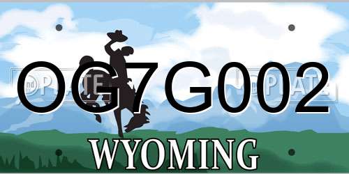 OG7G002 Wyoming License Plate