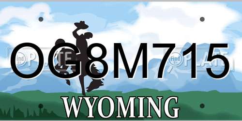 OG8M715 Wyoming License Plate