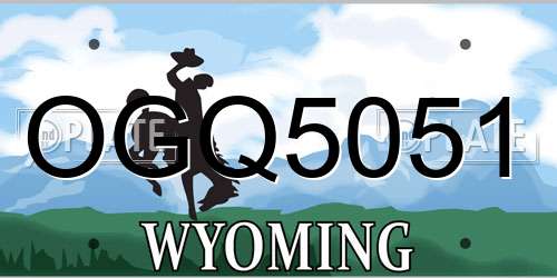 OGQ5051 Wyoming License Plate