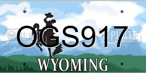 OGS917 Wyoming License Plate