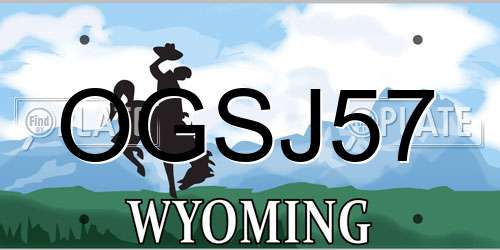 OGSJ57 Wyoming License Plate