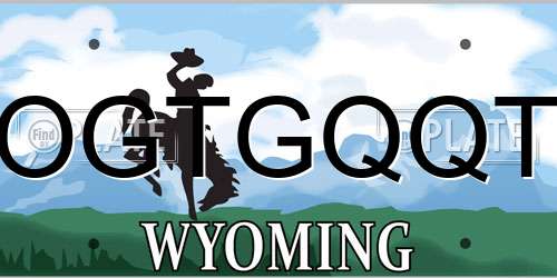 OGTGQQT Wyoming License Plate