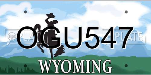 OGU547 Wyoming License Plate