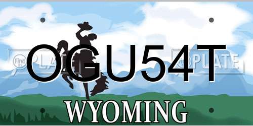 OGU54T Wyoming License Plate