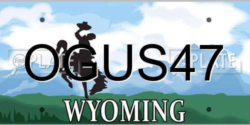 OGUS47 Wyoming License Plate