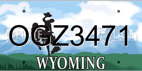 OGZ3471 Wyoming License Plate