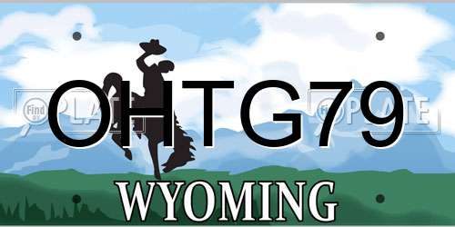 OHTG79 Wyoming License Plate
