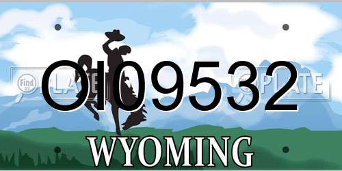 OI09532 Wyoming License Plate