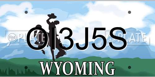 OI3J5S Wyoming License Plate