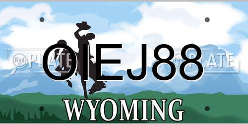 OIEJ88 Wyoming License Plate
