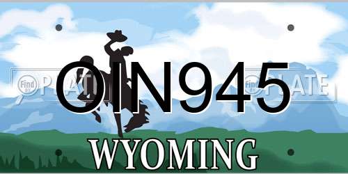 OIN945 Wyoming License Plate