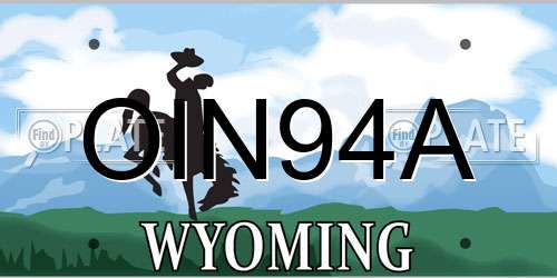 OIN94A Wyoming License Plate