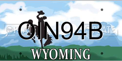 OIN94B Wyoming License Plate