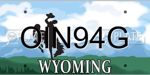OIN94G Wyoming License Plate