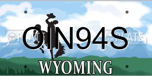 OIN94S Wyoming License Plate