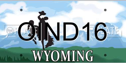 OIND16 Wyoming License Plate