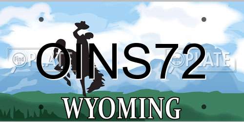 OINS72 Wyoming License Plate