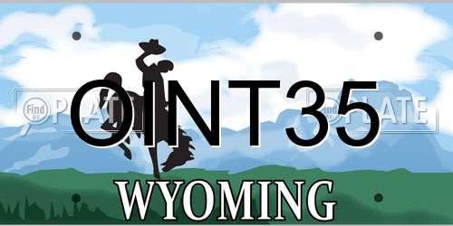OINT35 Wyoming License Plate