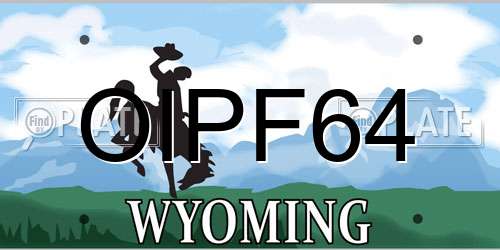 OIPF64 Wyoming License Plate