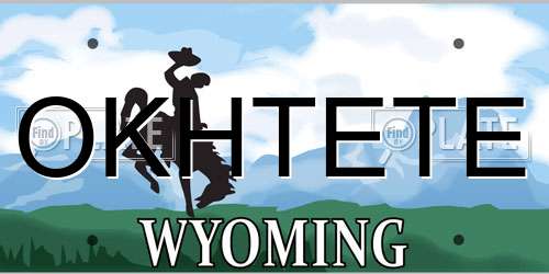 OKHTETE Wyoming License Plate