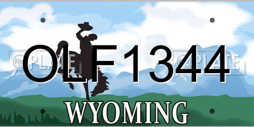 OLF1344 Wyoming License Plate