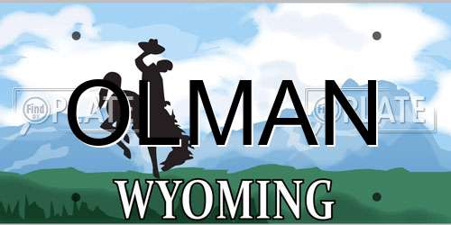 OLMAN Wyoming License Plate