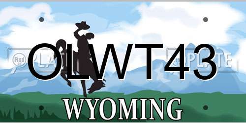 OLWT43 Wyoming License Plate