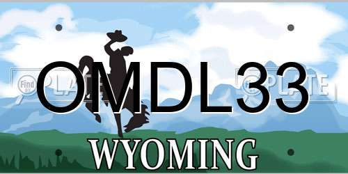 OMDL33 Wyoming License Plate