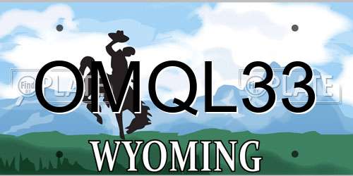 OMQL33 Wyoming License Plate