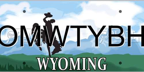 OMWTYBH Wyoming License Plate