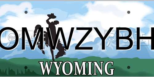 OMWZYBH Wyoming License Plate