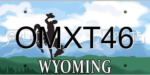 OMXT46 Wyoming License Plate