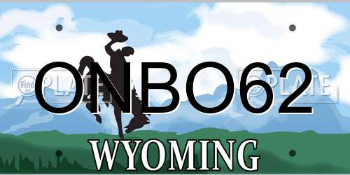 ONBO62 Wyoming License Plate