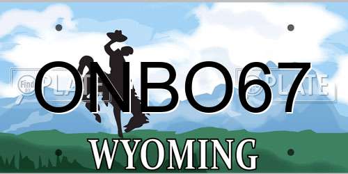 ONBO67 Wyoming License Plate