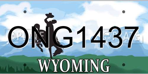 ONG1437 Wyoming License Plate