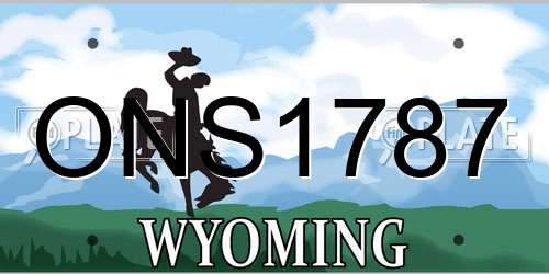 ONS1787 Wyoming License Plate