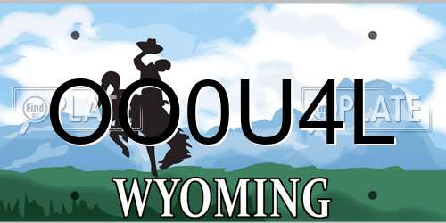 OO0U4L Wyoming License Plate