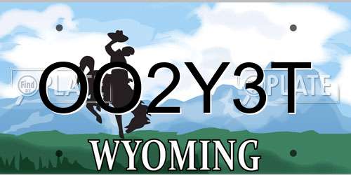 OO2Y3T Wyoming License Plate