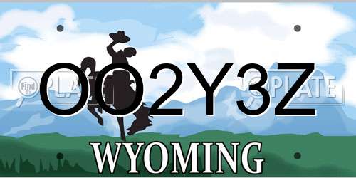OO2Y3Z Wyoming License Plate