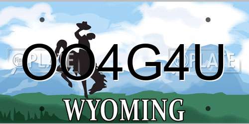 OO4G4U Wyoming License Plate