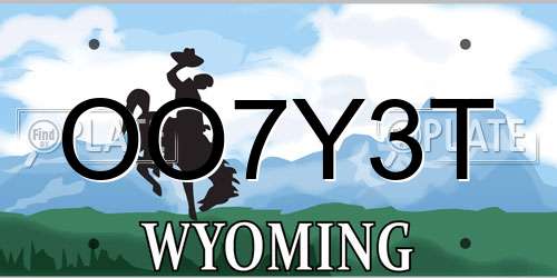 OO7Y3T Wyoming License Plate